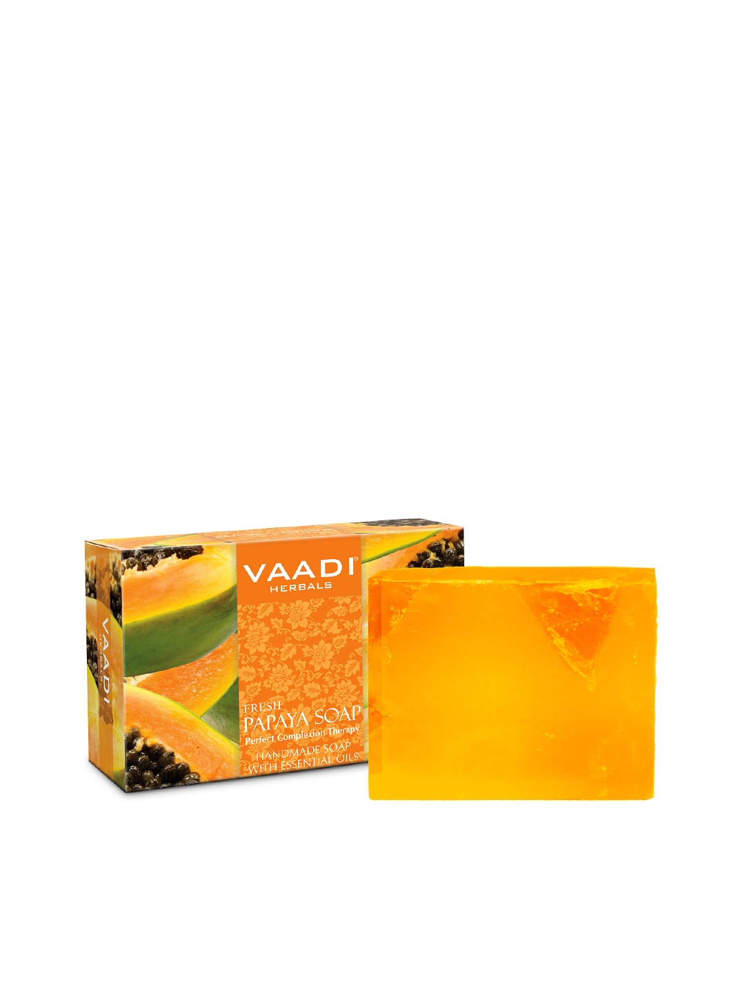 

Vaadi Herbals Fresh Papaya Soap with Essential Oils - 75 g, Yellow