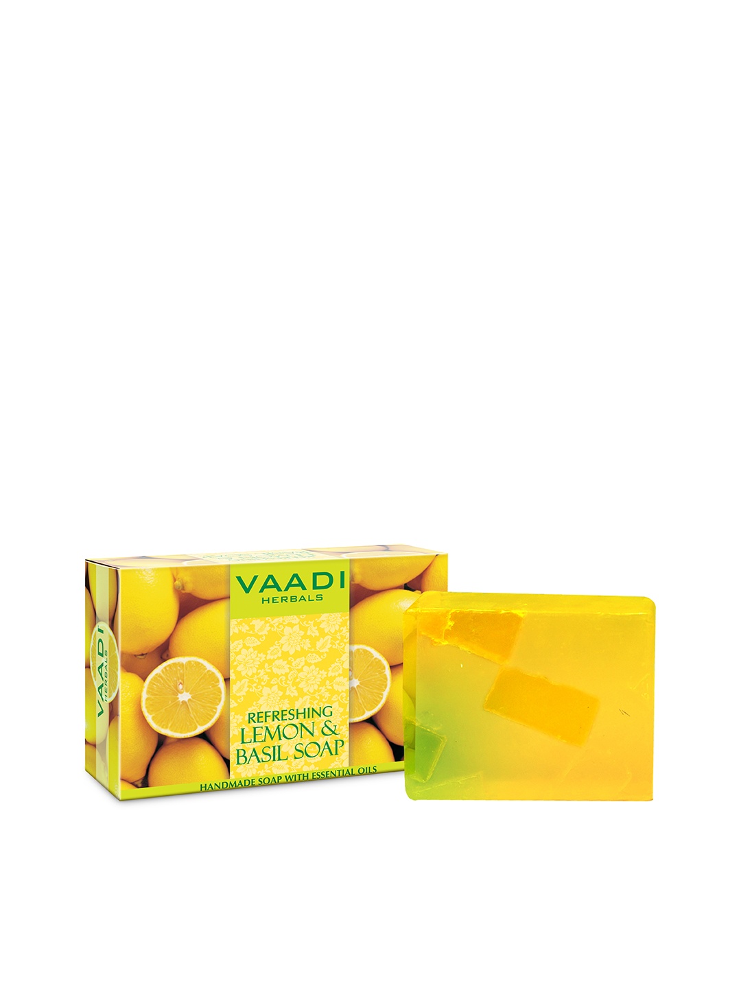 

Vaadi Herbals Refreshing Lemon & Basil Handmade Soaps - 75 g, Yellow