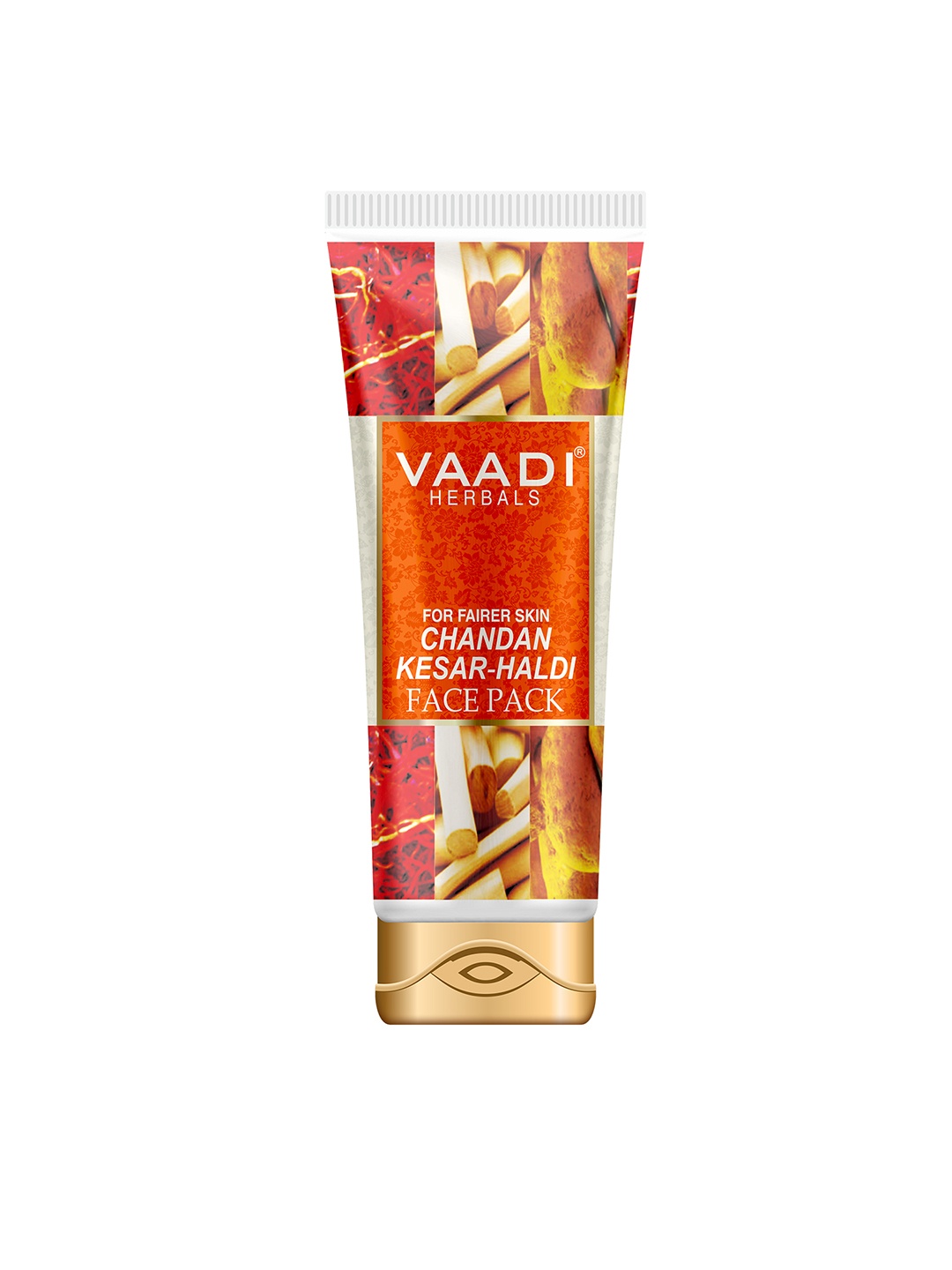 

Vaadi Herbals Chandan Kesar Haldi Face Pack - 120g, Red