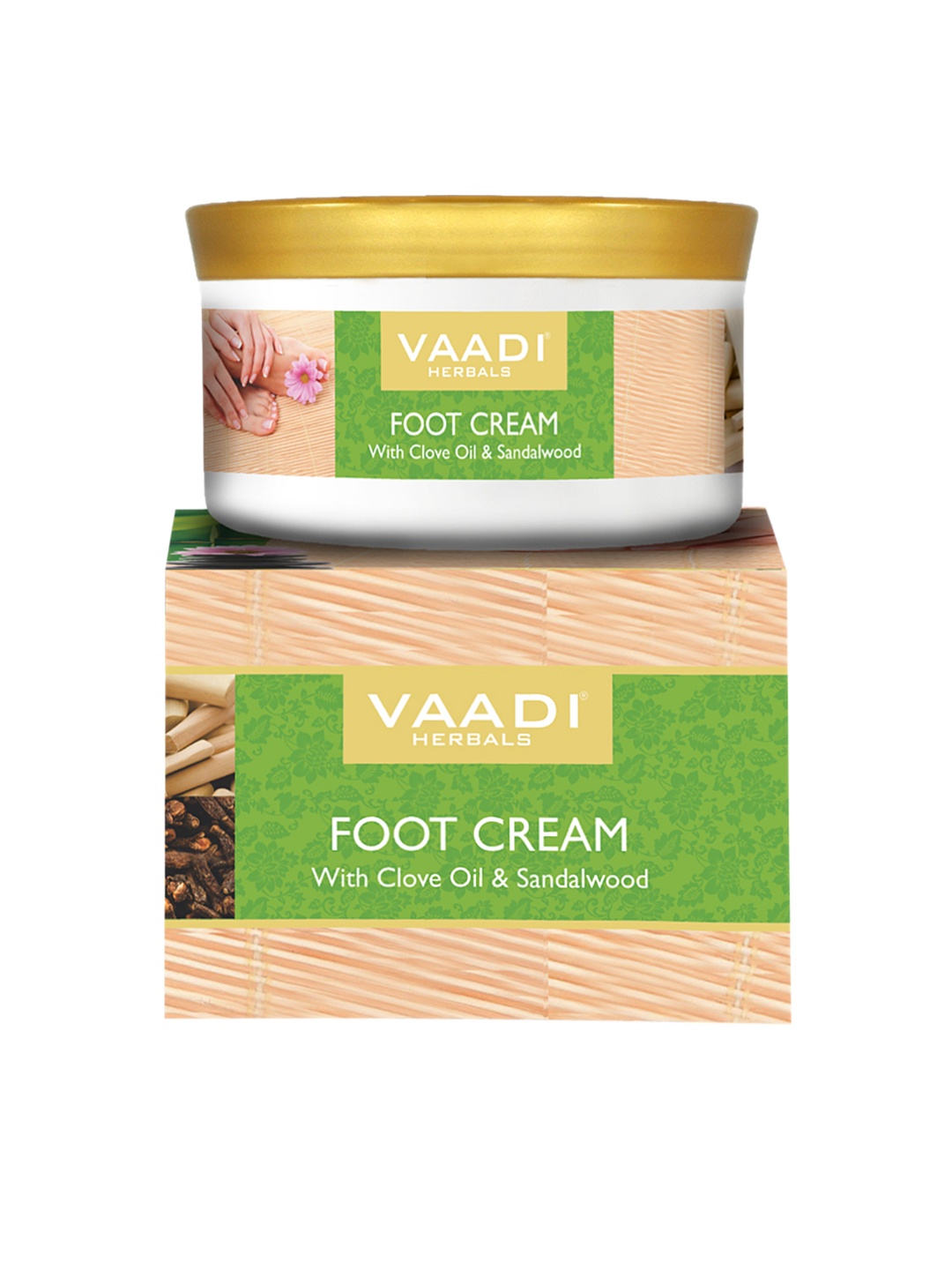 

Vaadi Herbals Foot Cream with Clove Oil & Sandalwood - 150g, Green