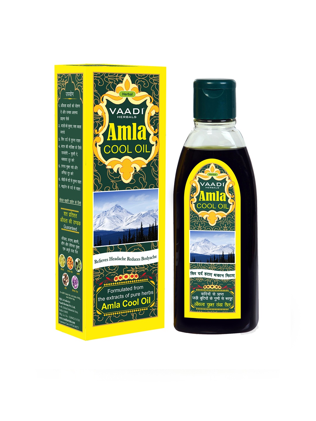 

Vaadi Herbals Amla Cool Oil with Brahmi & Amla Extract - 200ml, Green