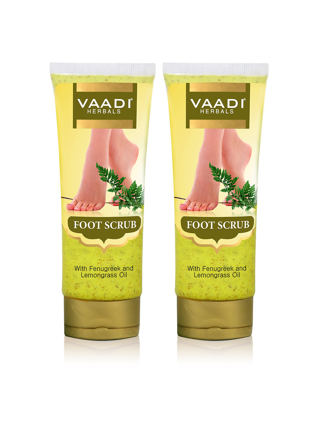 

Vaadi Herbals Set of 2 Foot Scrub with Fenugreek & Lemongrass Oil - 110g each, Green