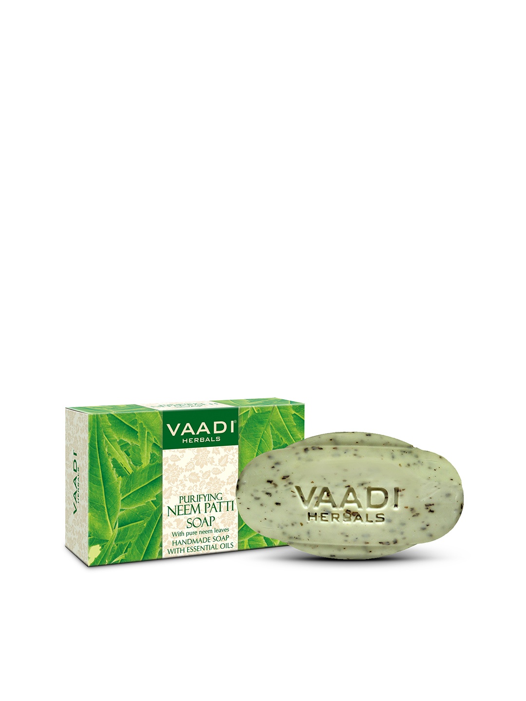 

Vaadi Herbals Purifying Neem Patti Antiseptic Soap with Essential Oils - 75g, Green