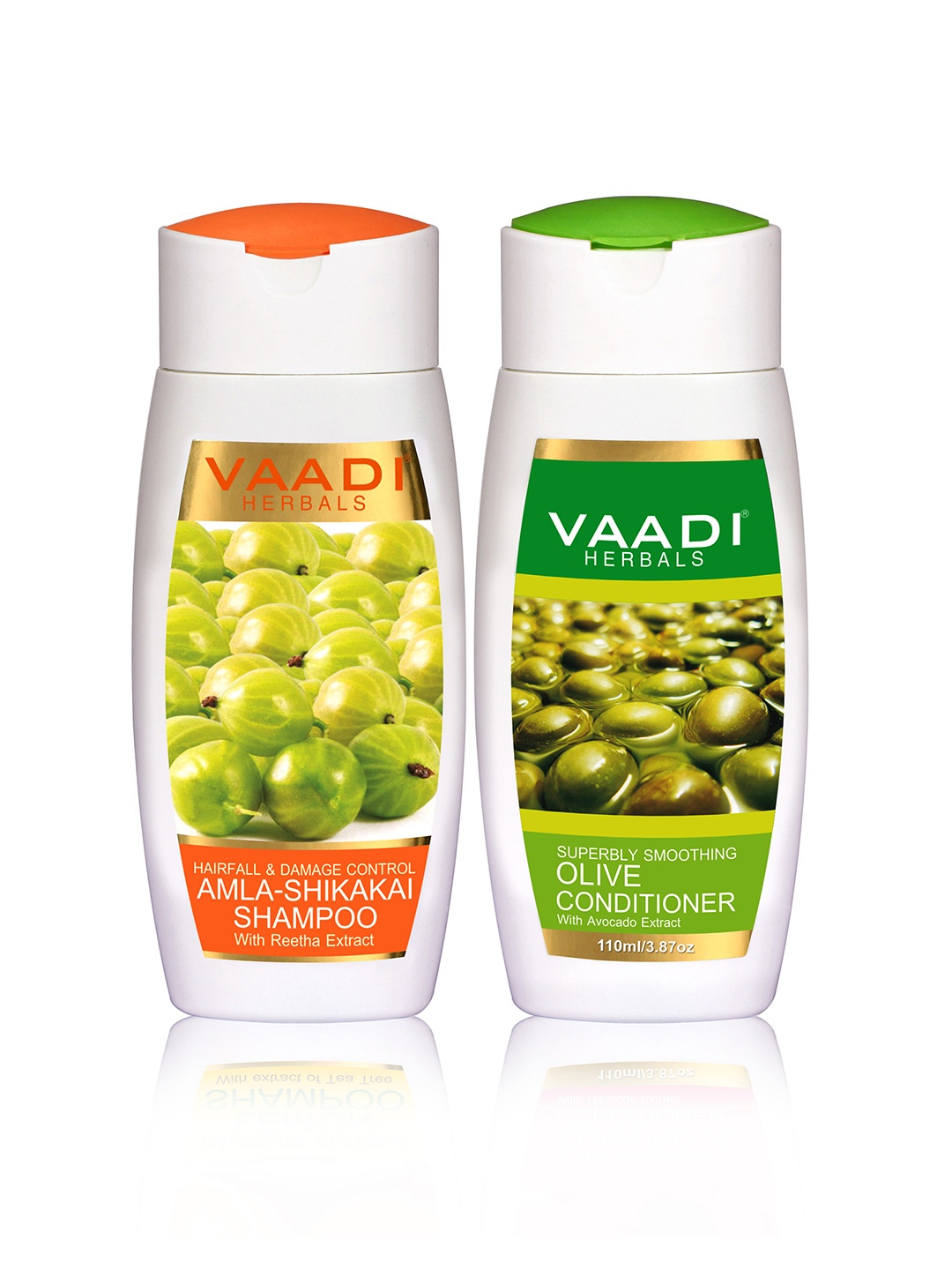 

Vaadi Herbals Set of Amla Shikakai Shampoo & Olive Conditioner - 110ml each, Green