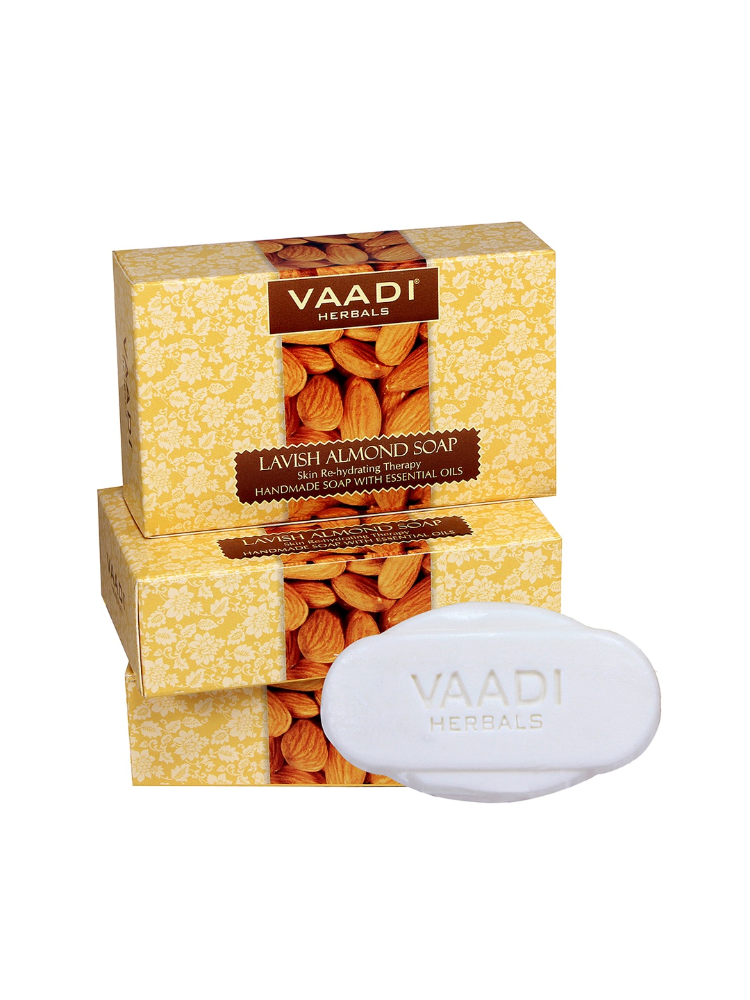 

Vaadi Herbals Set of 3 Lavish Almond Soaps - 75 g Each, Beige