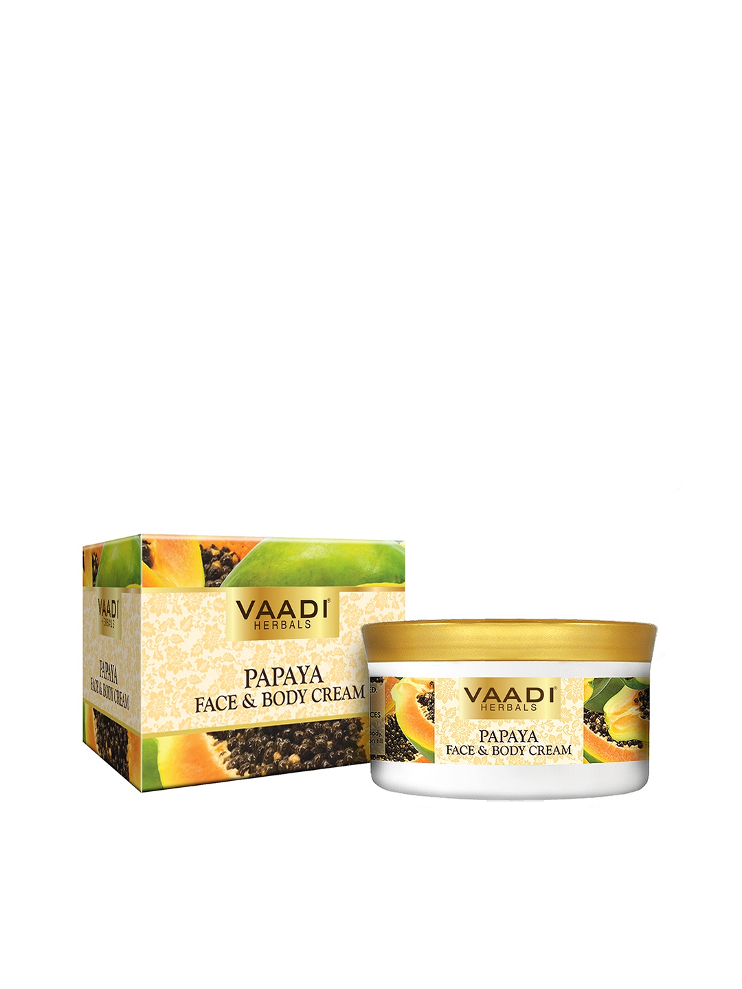 

Vaadi Herbals Papaya Face & Body Cream for Anti-Ageing & Skin Nourishment - 150 g, Yellow