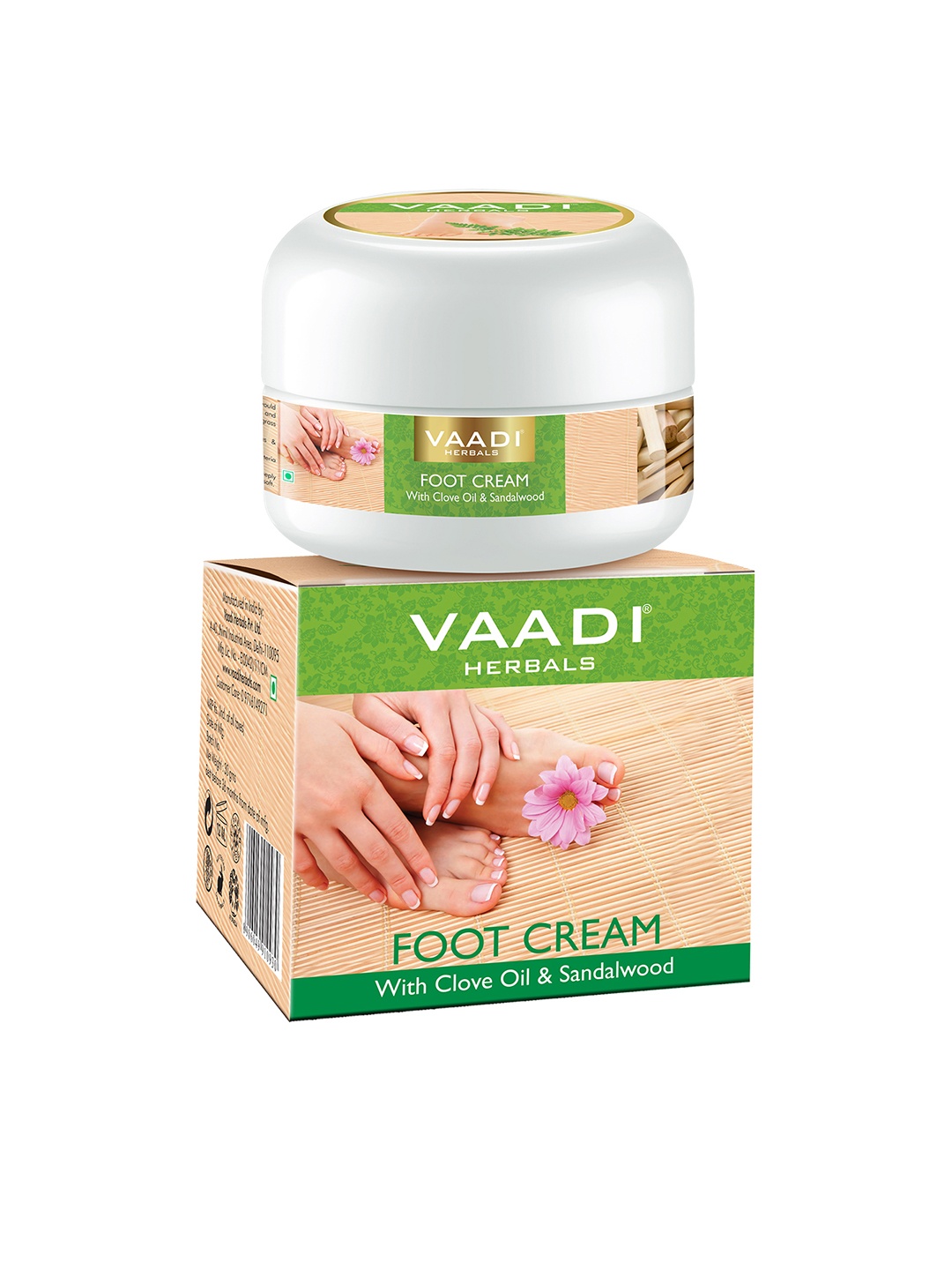

Vaadi Herbals Foot Cream with Clove Oil & Sandalwood - 30g, Green