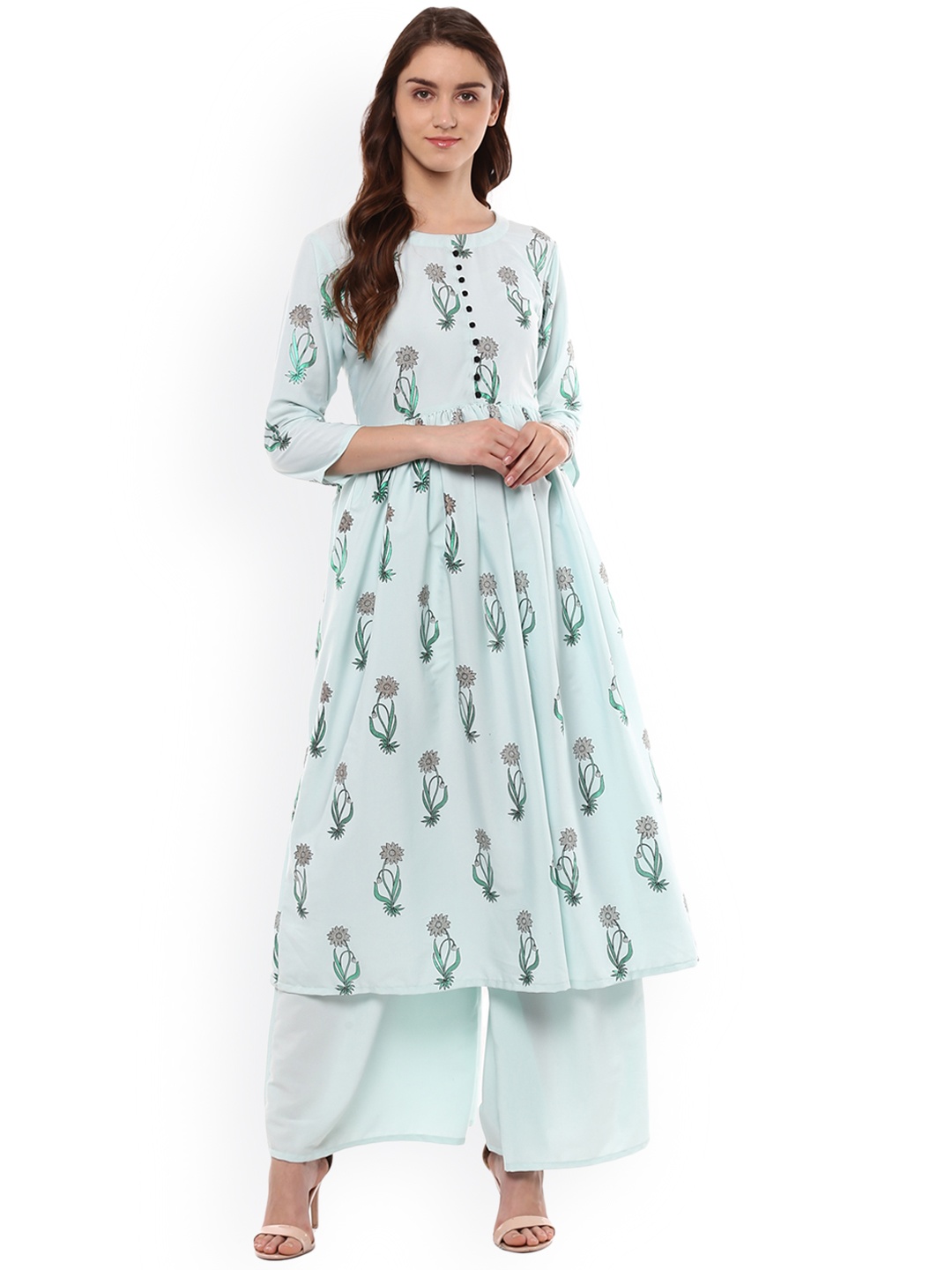

ZIYAA Women Blue Printed A-Line Kurta