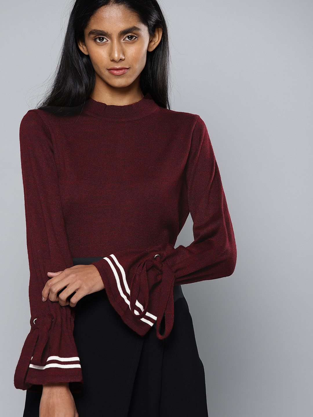 

Chemistry Women Burgundy Solid Pullover