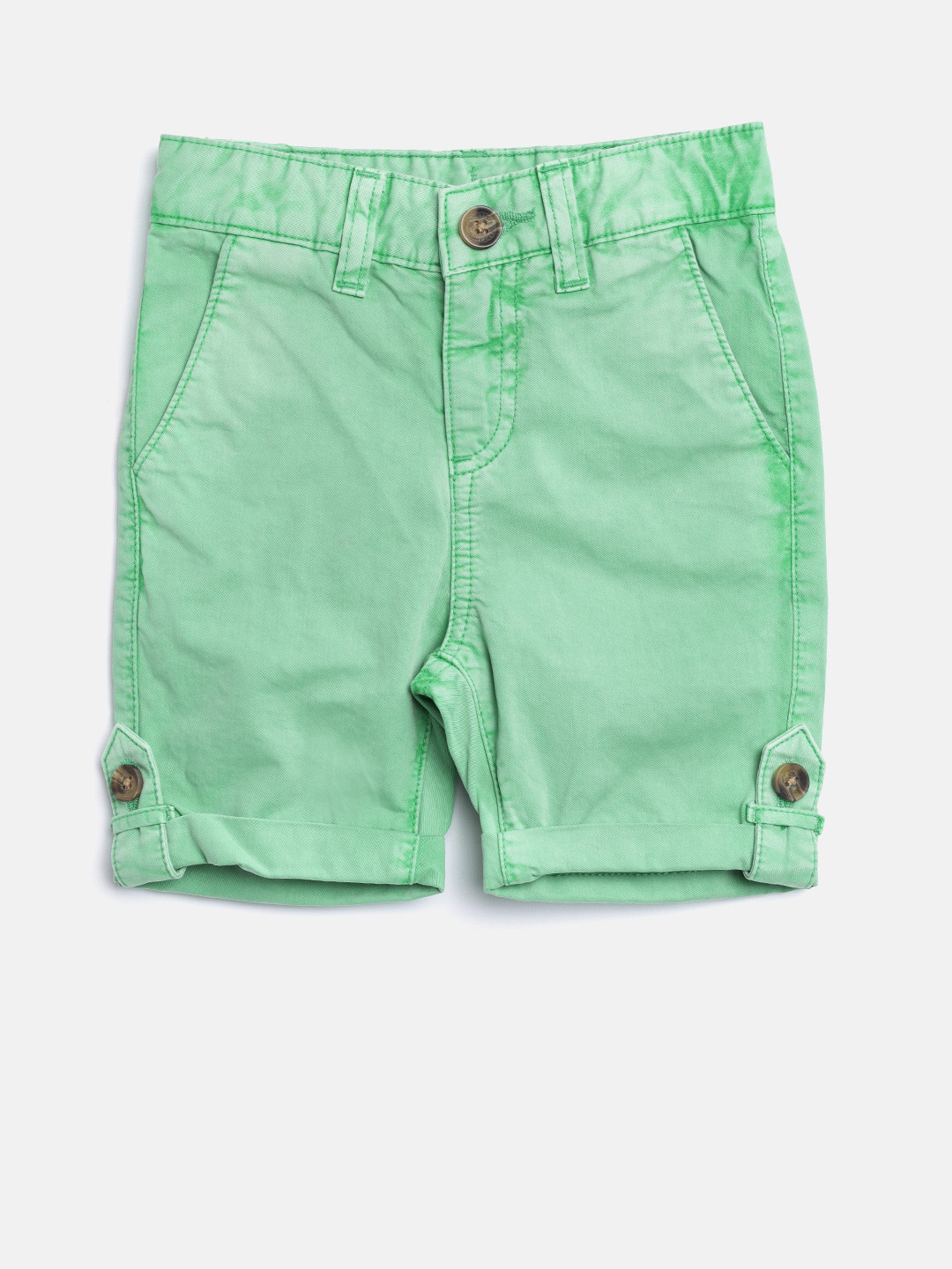 

United Colors of Benetton Boys Green Solid Regular Fit Shorts