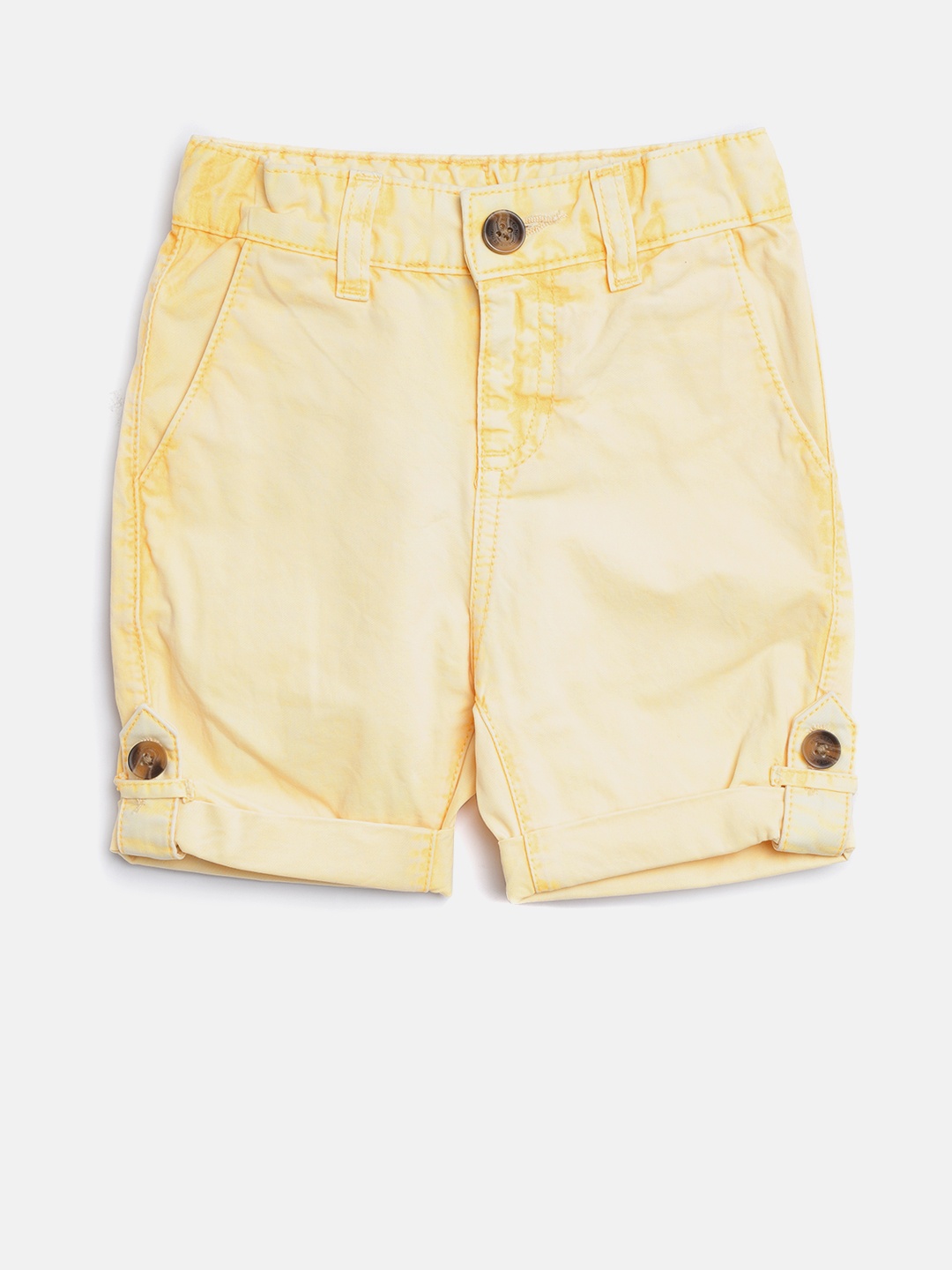 

United Colors of Benetton Boys Yellow Washed Regular Fit Shorts
