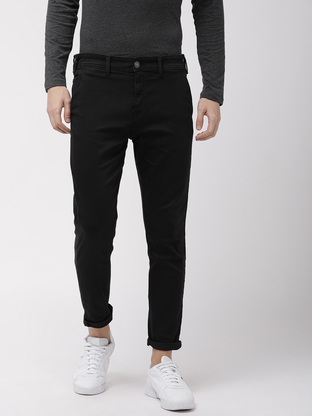 

HIGHLANDER Men Black Slim Fit Mid-Rise Clean Look Stretchable Jeans