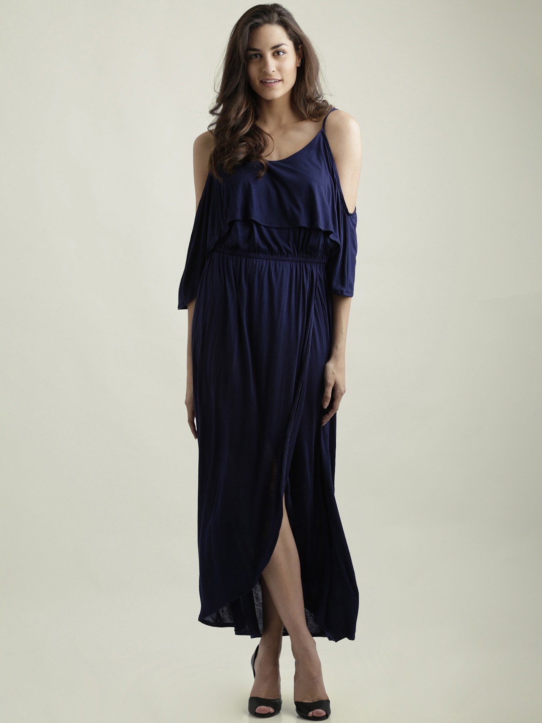 

Miss Chase Women Navy Blue Solid Maxi Dress