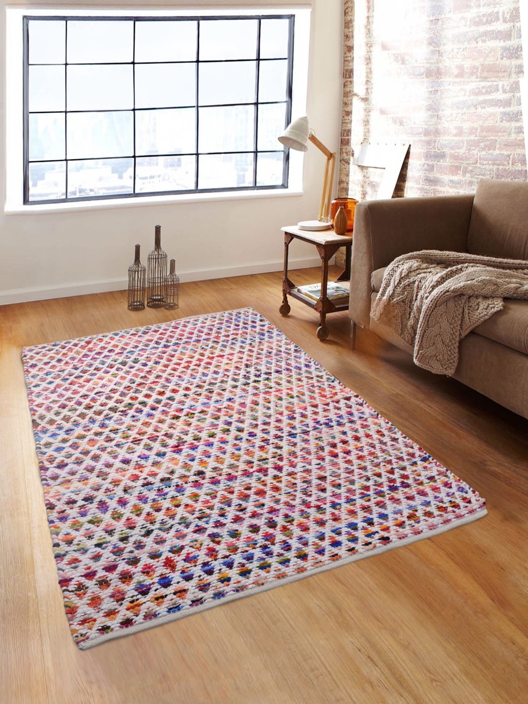 

ROMEE Multicolored Patterned Dhurrie, Multi