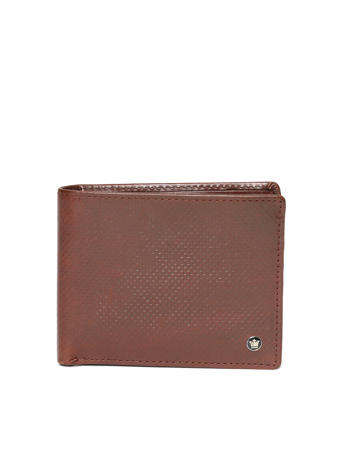 

Louis Philippe Men Brown Textured Genuine Leather Two Fold Wallet