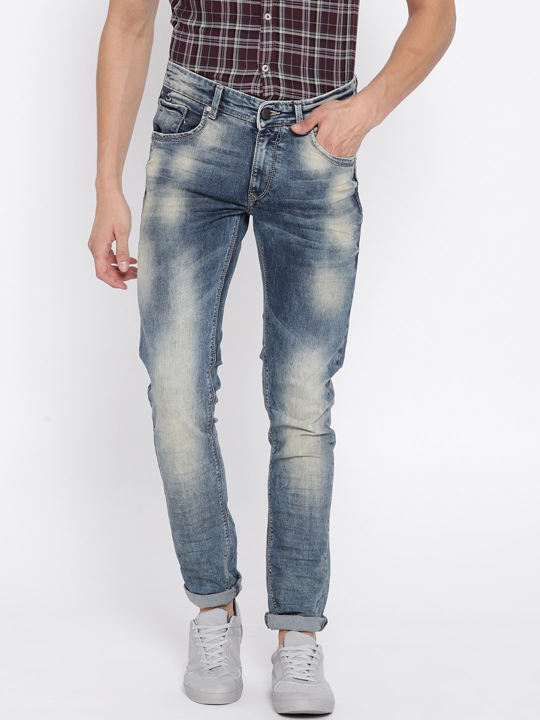 

SPYKAR Men Blue Skinny Fit Low-Rise Clean Look Stretchable Jeans