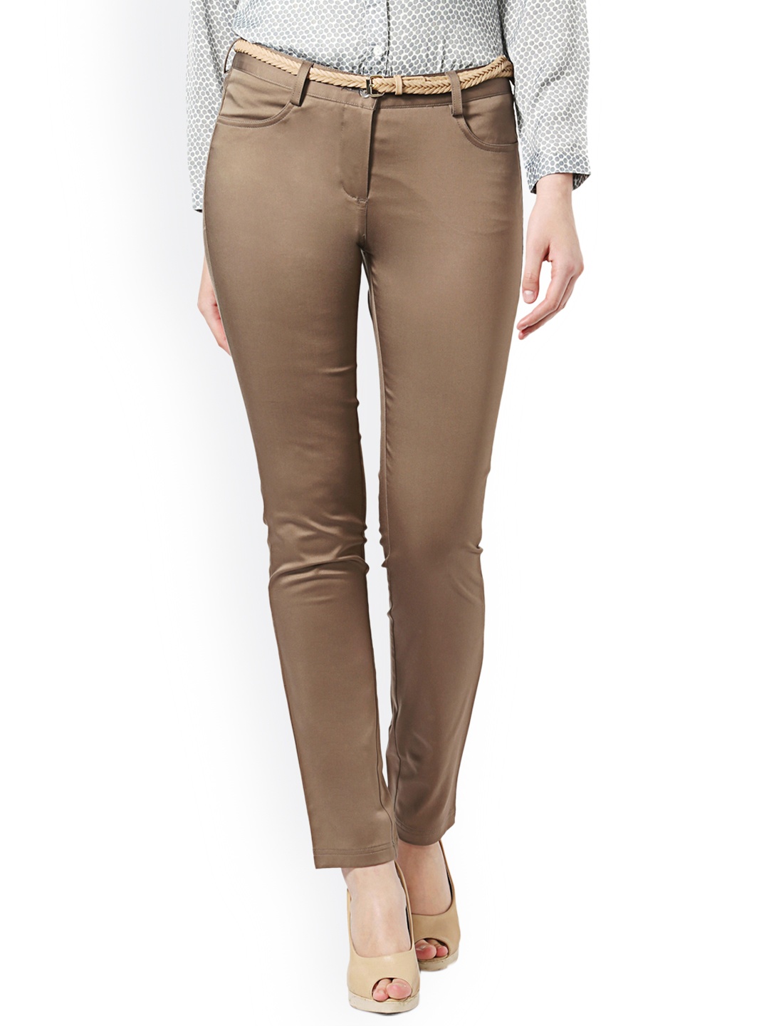 

Allen Solly Woman Women Brown Regular Fit Solid Chinos