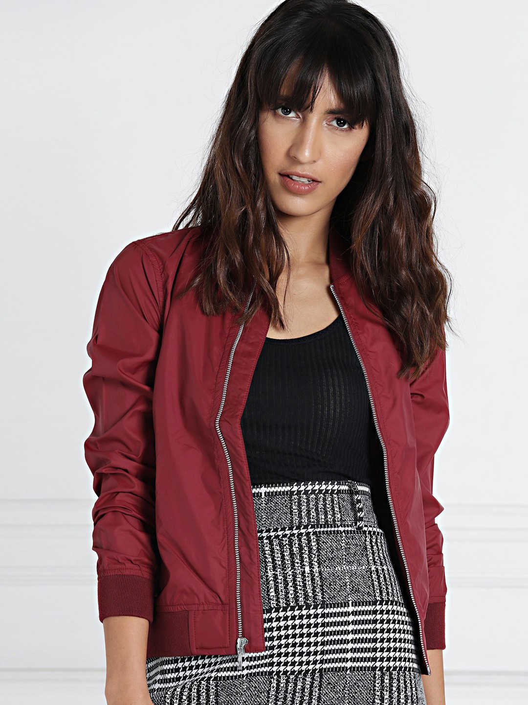

all about you Women Maroon Lightweight Bomber