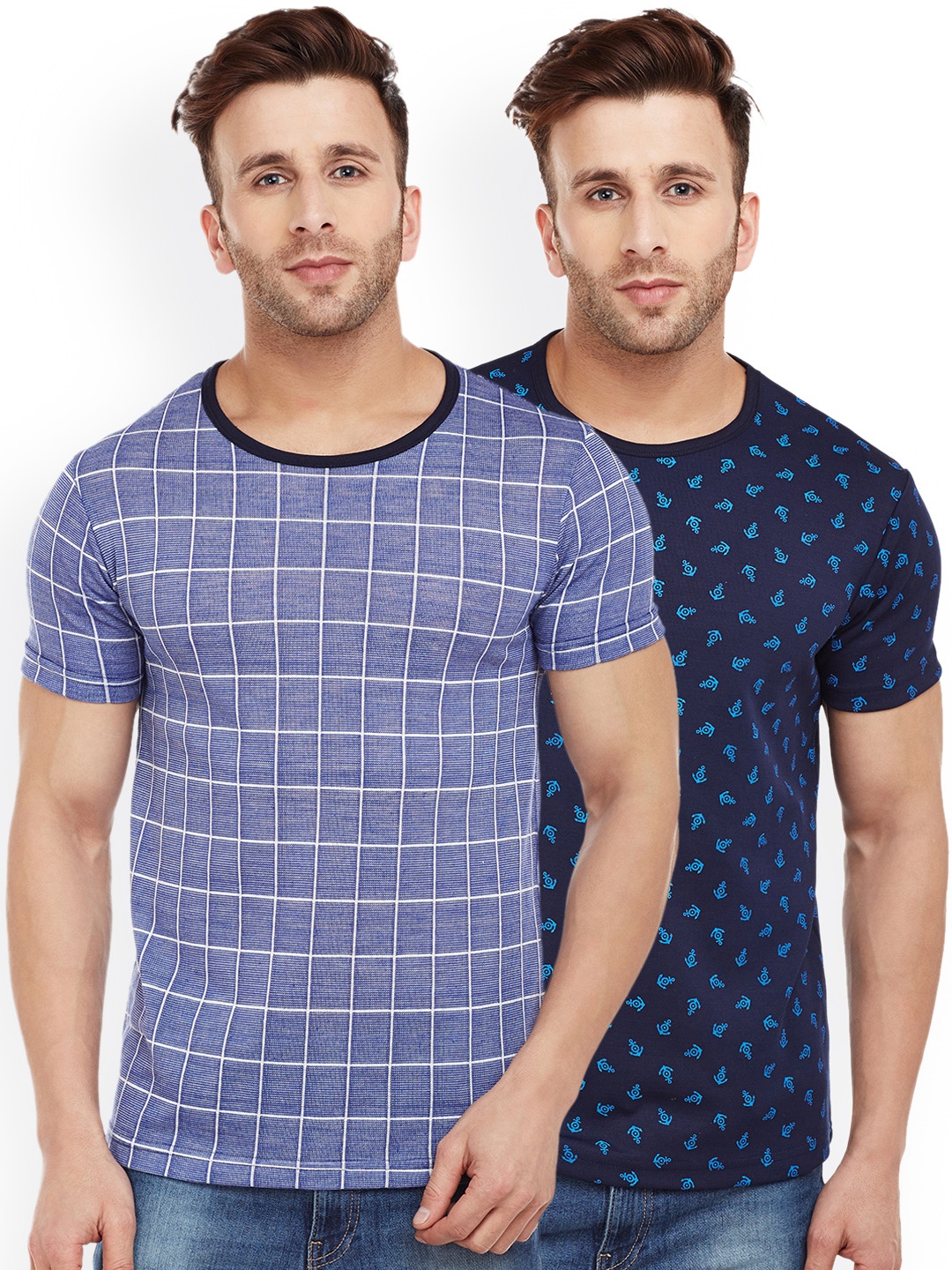 

VIMAL JONNEY Men Pack of 2 T-shirts, Navy blue