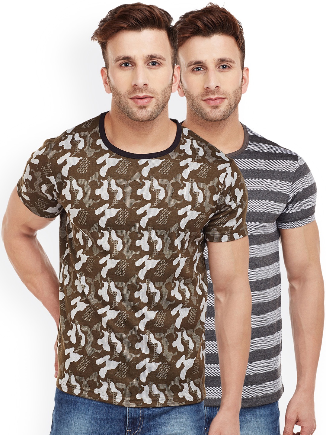 

VIMAL JONNEY Men Pack of 2 T-shirts, Green