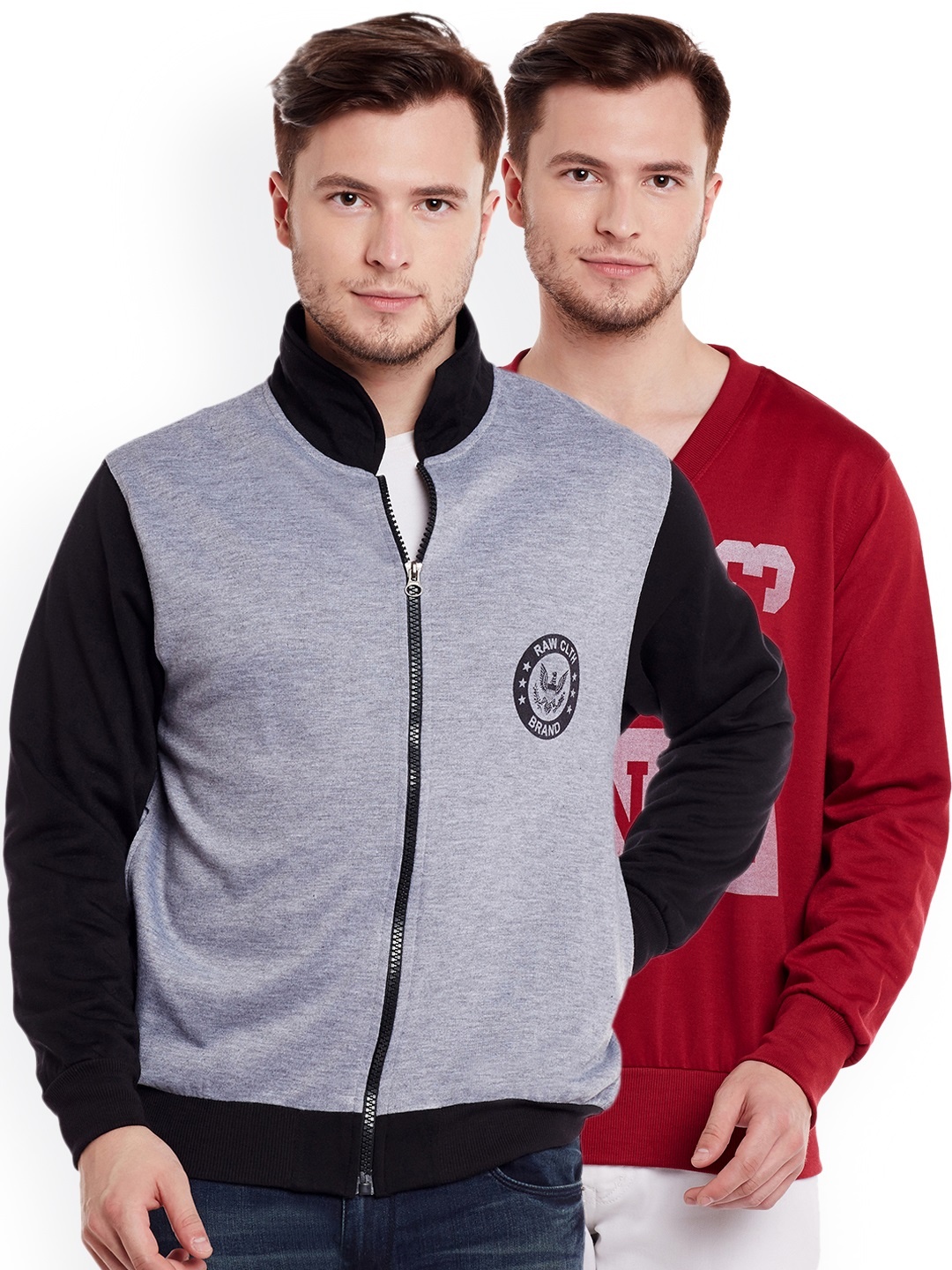 

VIMAL JONNEY Men Pack of 2 Sweatshirts, Grey melange