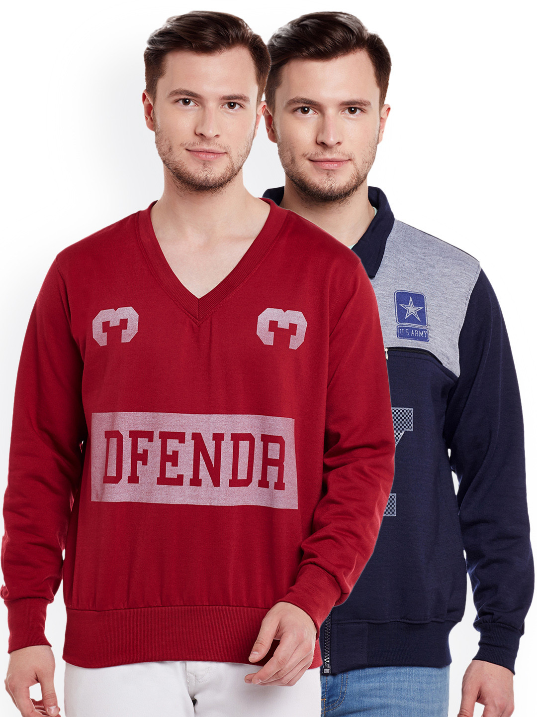 

VIMAL JONNEY Men Pack of 2 Sweatshirts, Navy blue