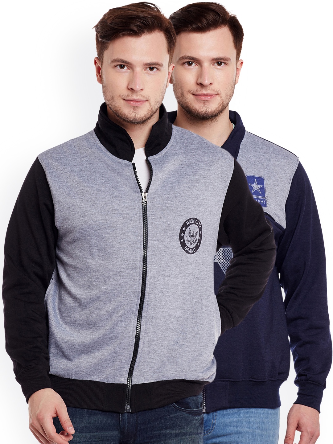 

VIMAL JONNEY Men Pack of 2 Sweatshirts, Grey melange