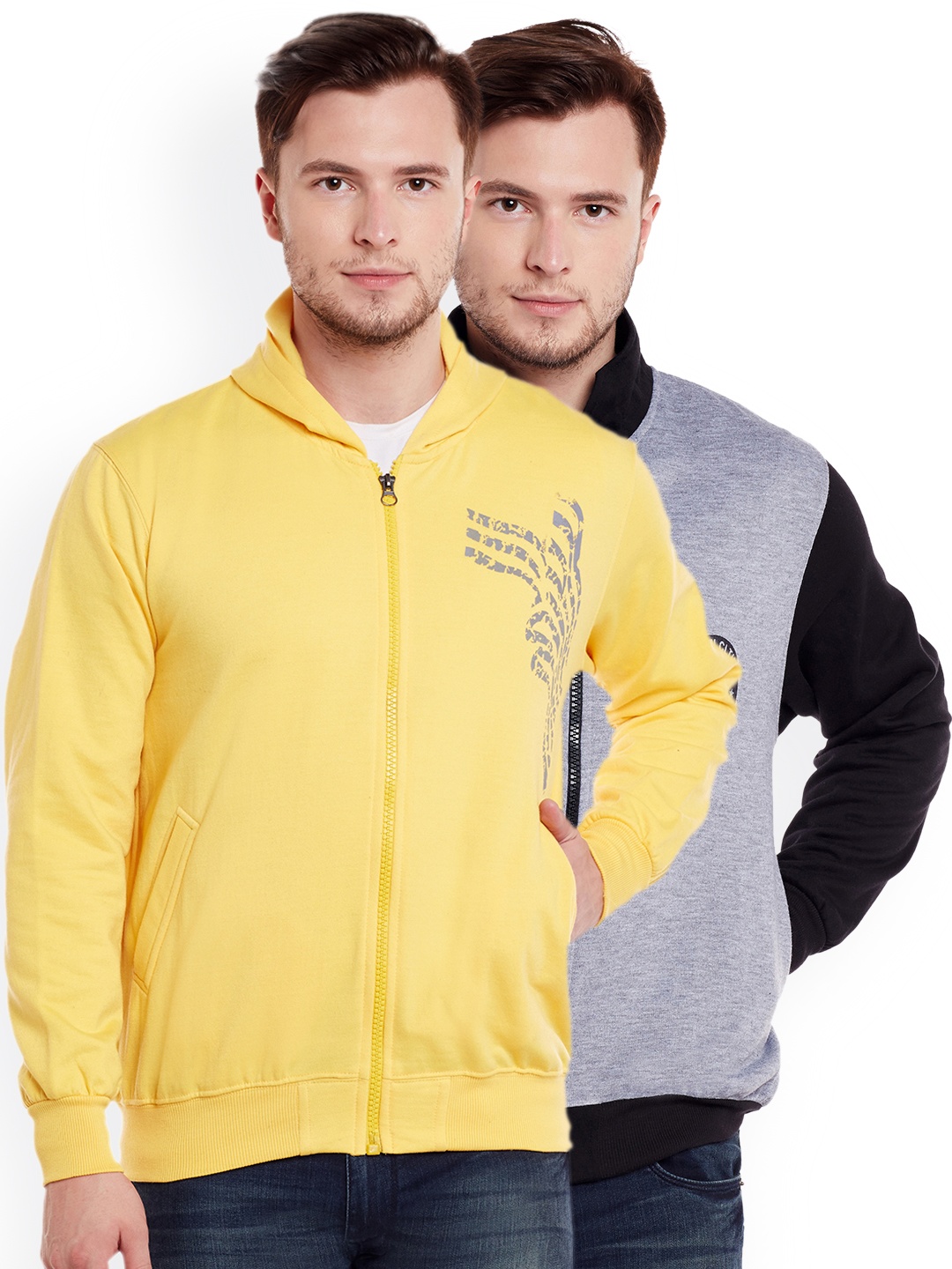 

VIMAL JONNEY Men Pack of 2 Sweatshirts, Yellow