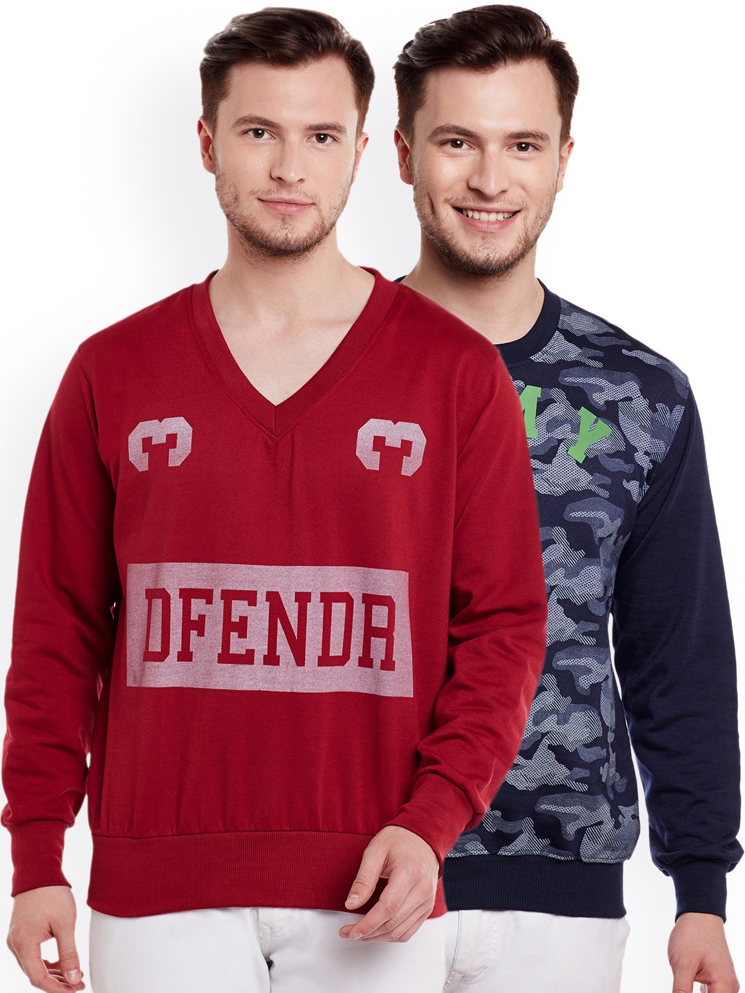 

VIMAL JONNEY Men Pack of 2 Sweatshirts, Red
