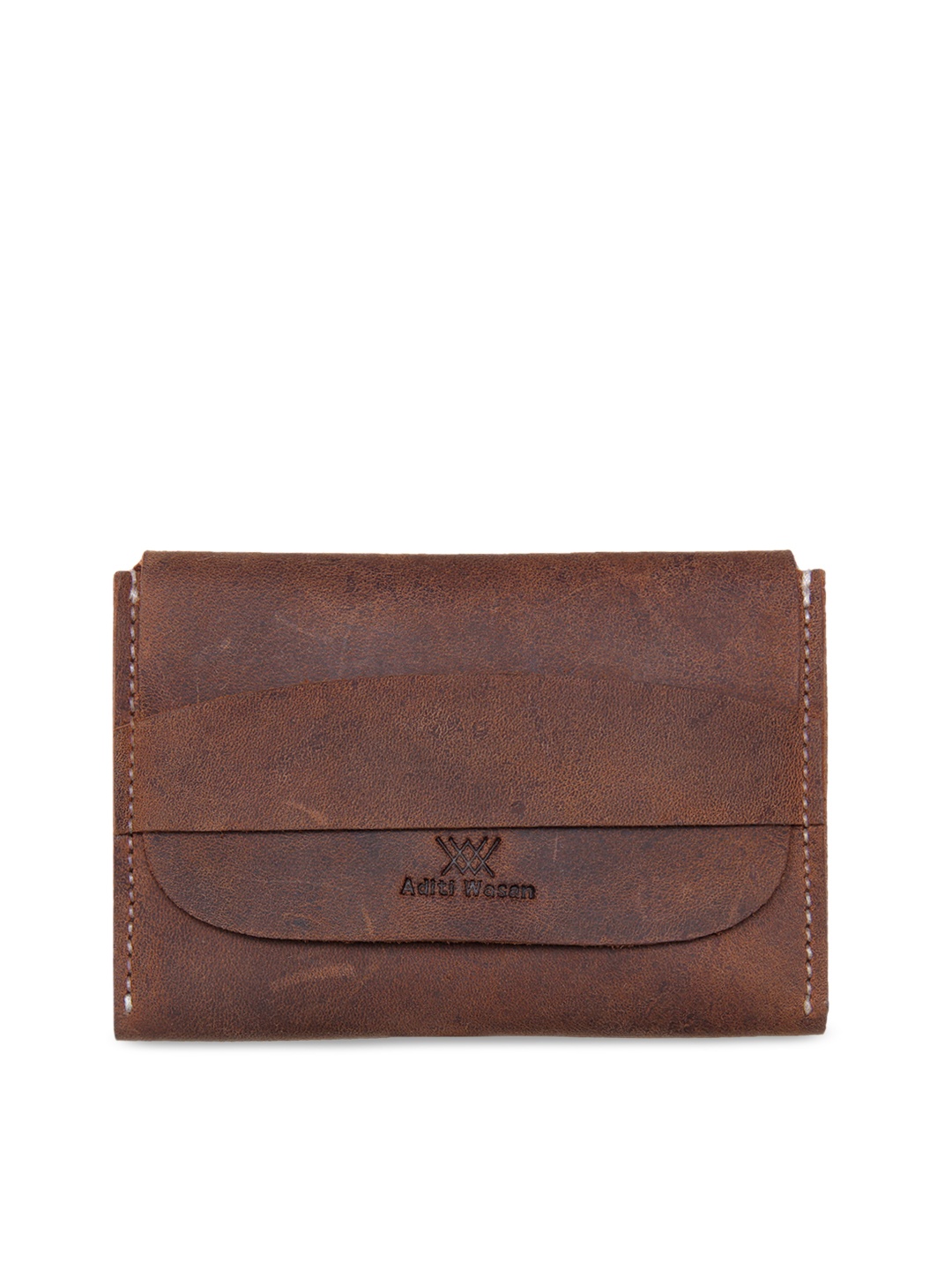 

Aditi Wasan Unisex Brown Solid leather Card Holder