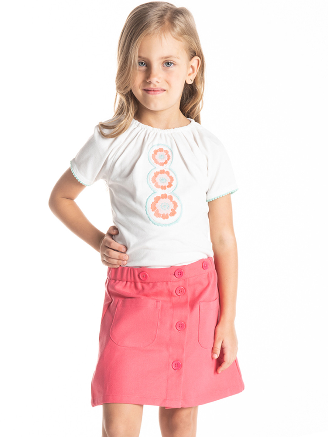 

Cherry Crumble Girls White Striped Top