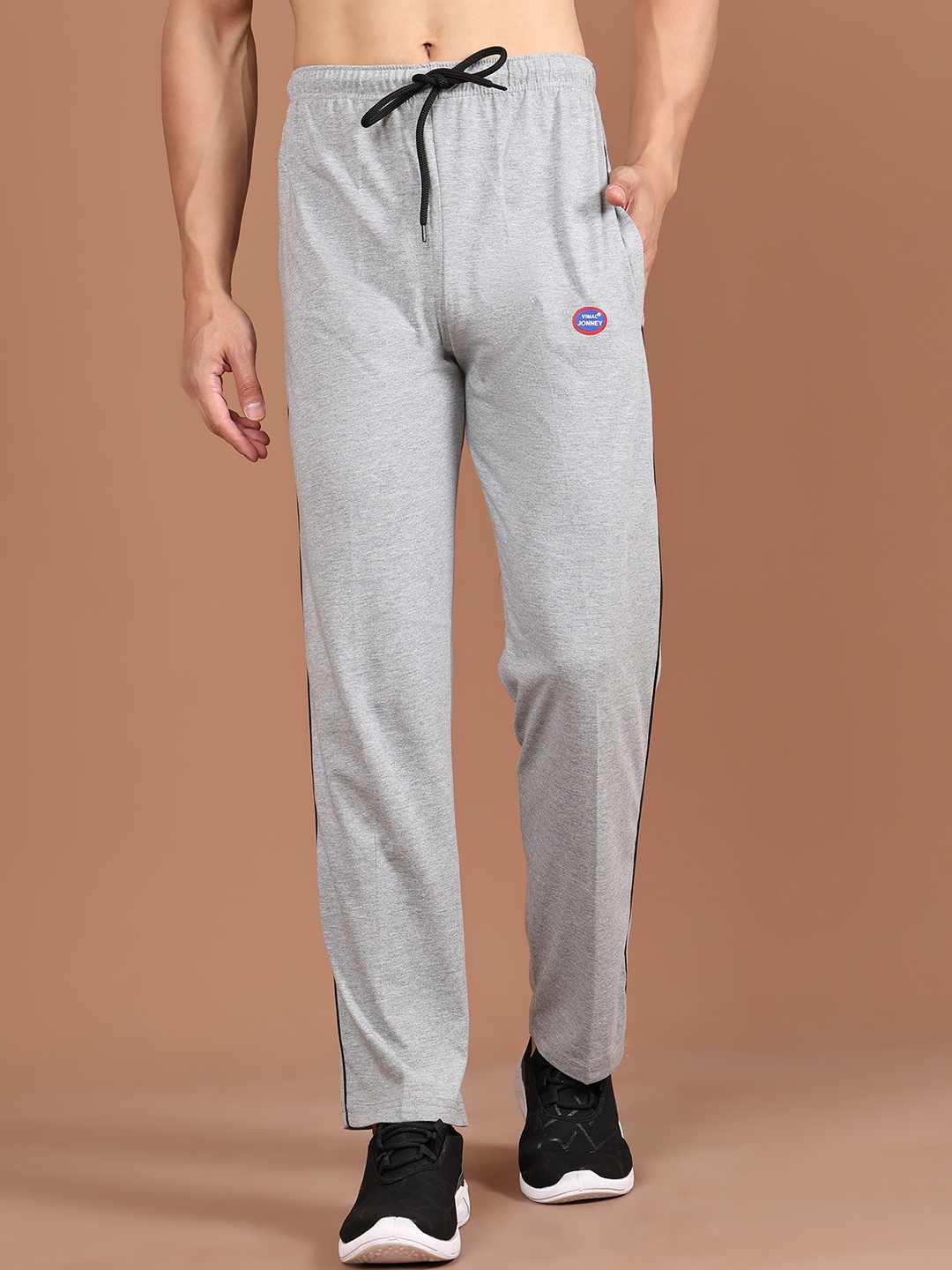 

VIMAL JONNEY Men Grey Melange Solid Lounge Pant