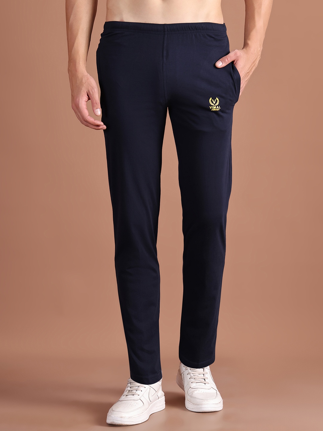 

VIMAL JONNEY Men Navy Blue Solid Lounge Pant