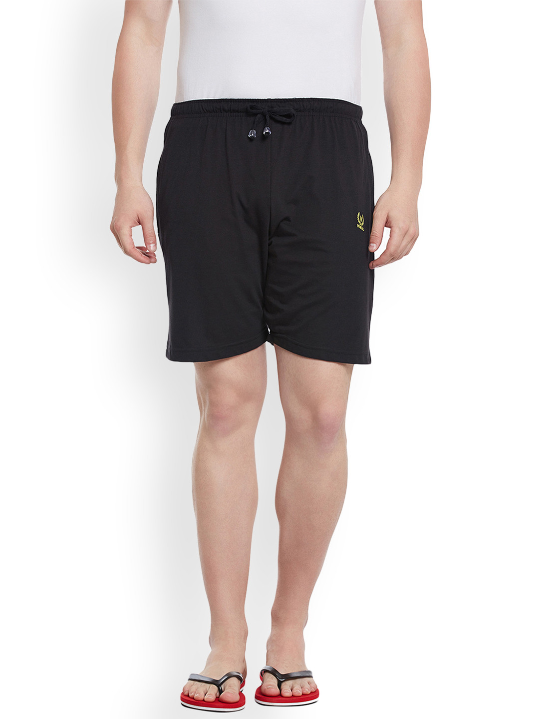 

VIMAL JONNEY Men Black Solid Lounge Shorts NN2-BLACK01