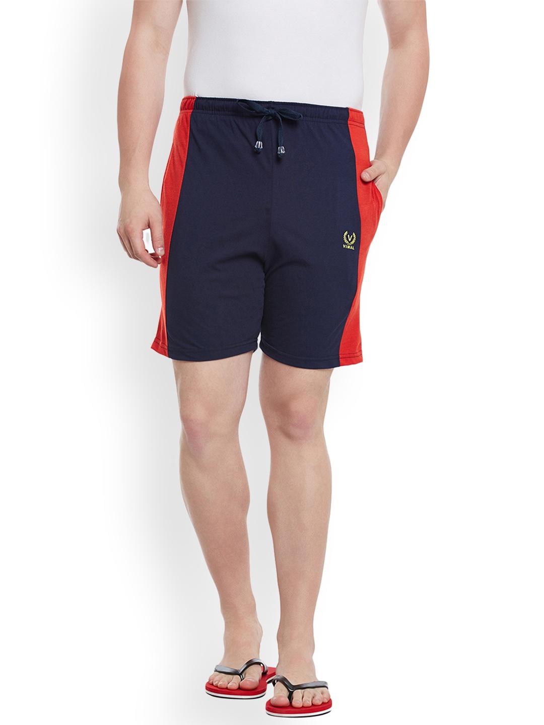 

VIMAL JONNEY Men Navy Blue Solid Lounge Shorts NN7-NNAVY01