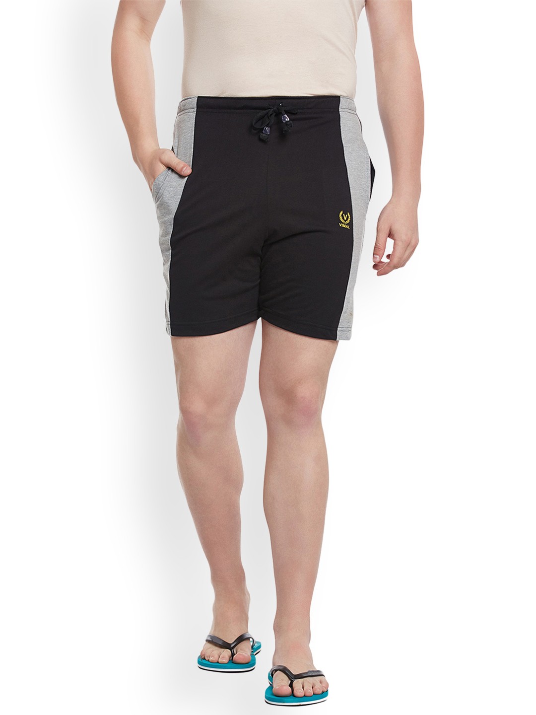 

VIMAL JONNEY Men Black Solid Lounge Shorts NN7-BLACK01