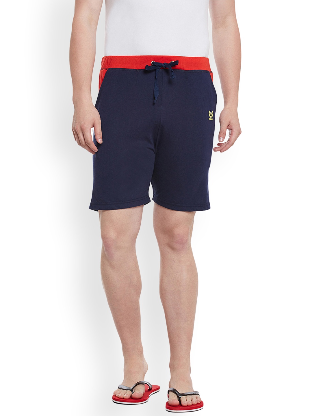 

VIMAL JONNEY Men Navy Blue Solid Lounge Shorts NN9-NNAVY01