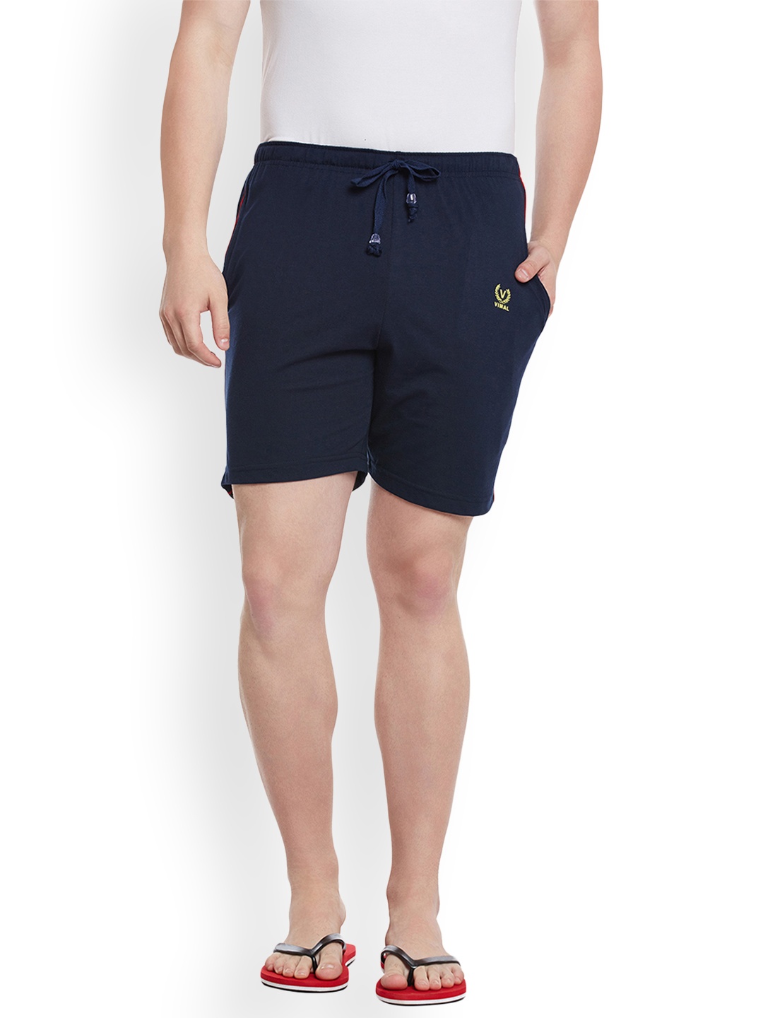

VIMAL JONNEY Men Navy Blue Solid Lounge Shorts NN1-NNAVY01