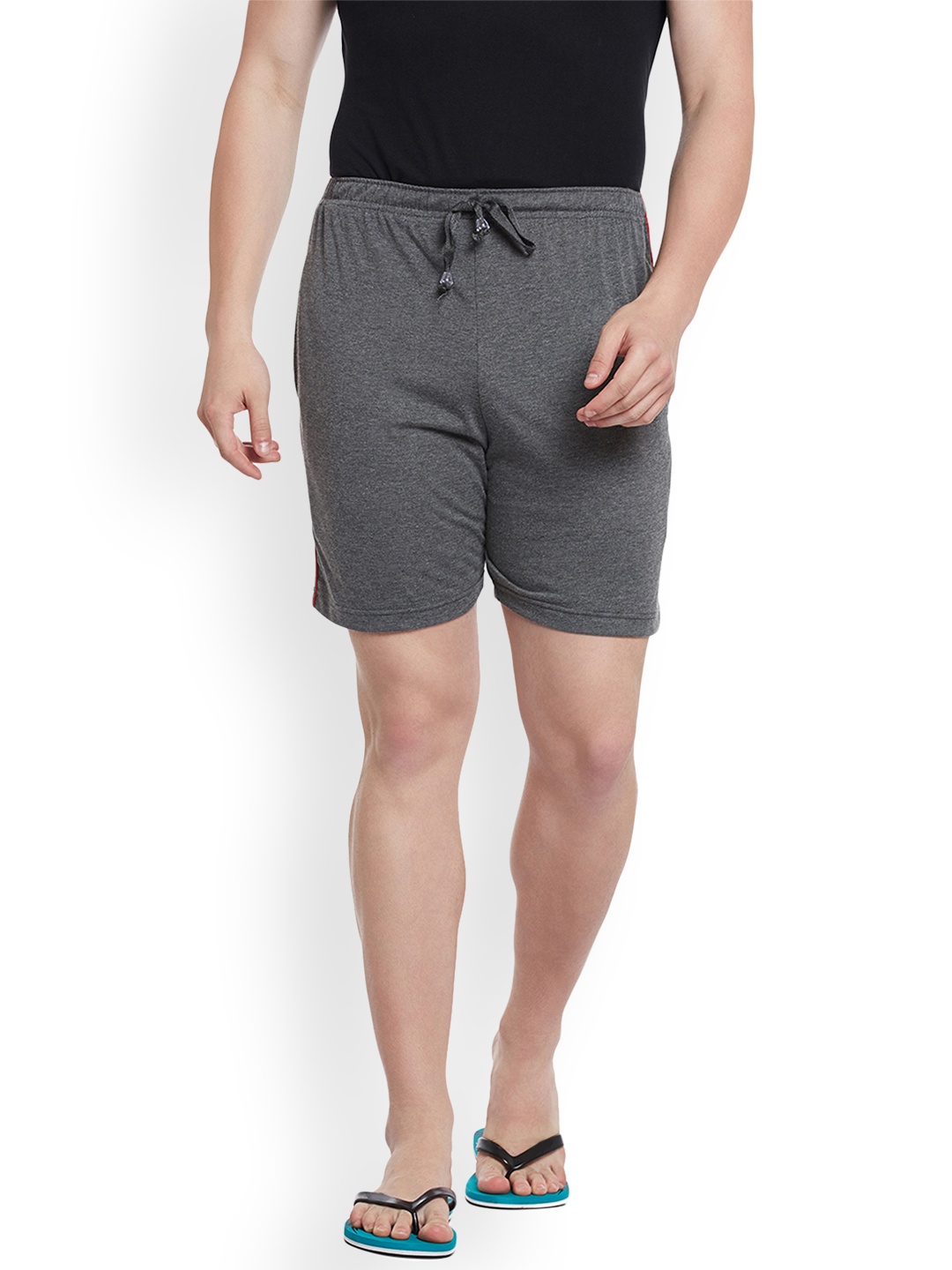 

VIMAL JONNEY Men Grey Solid Lounge Shorts NN1-ANNTHRA01