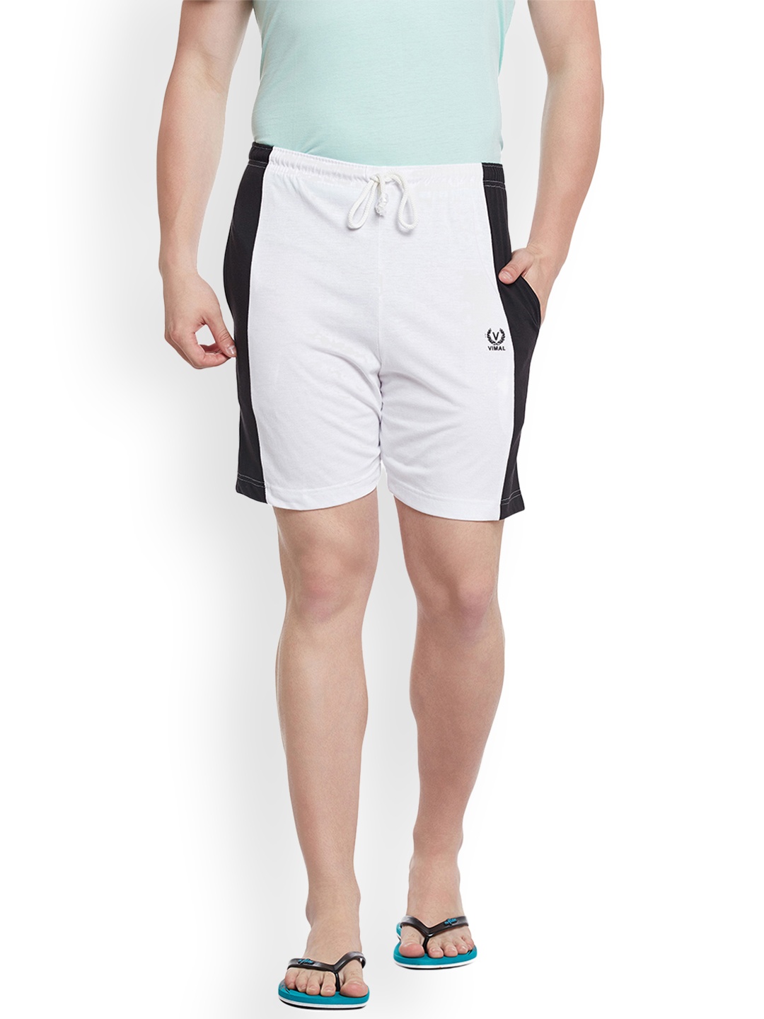 

VIMAL JONNEY Men White Solid Lounge Shorts NN7-WHITE01
