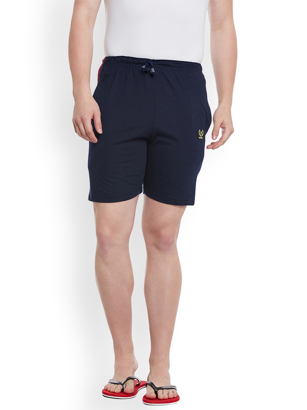 

VIMAL JONNEY Men Navy Blue Solid Lounge Shorts