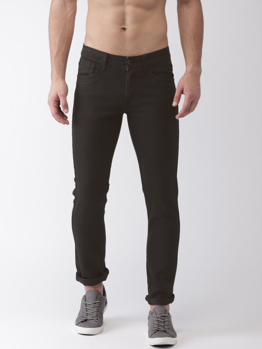 

Flying Machine Men Black Michael Slim Tapered Fit Mid-Rise Clean Look Stretchable Jeans