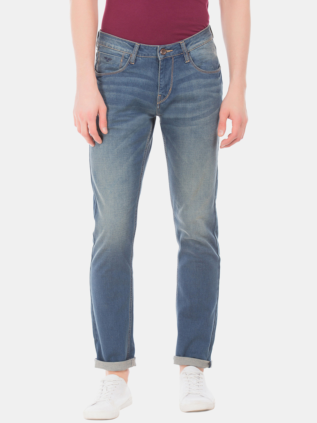 

Flying Machine Men Blue Slim Tapered Fit Mid-Rise Clean Look Stretchable Jeans