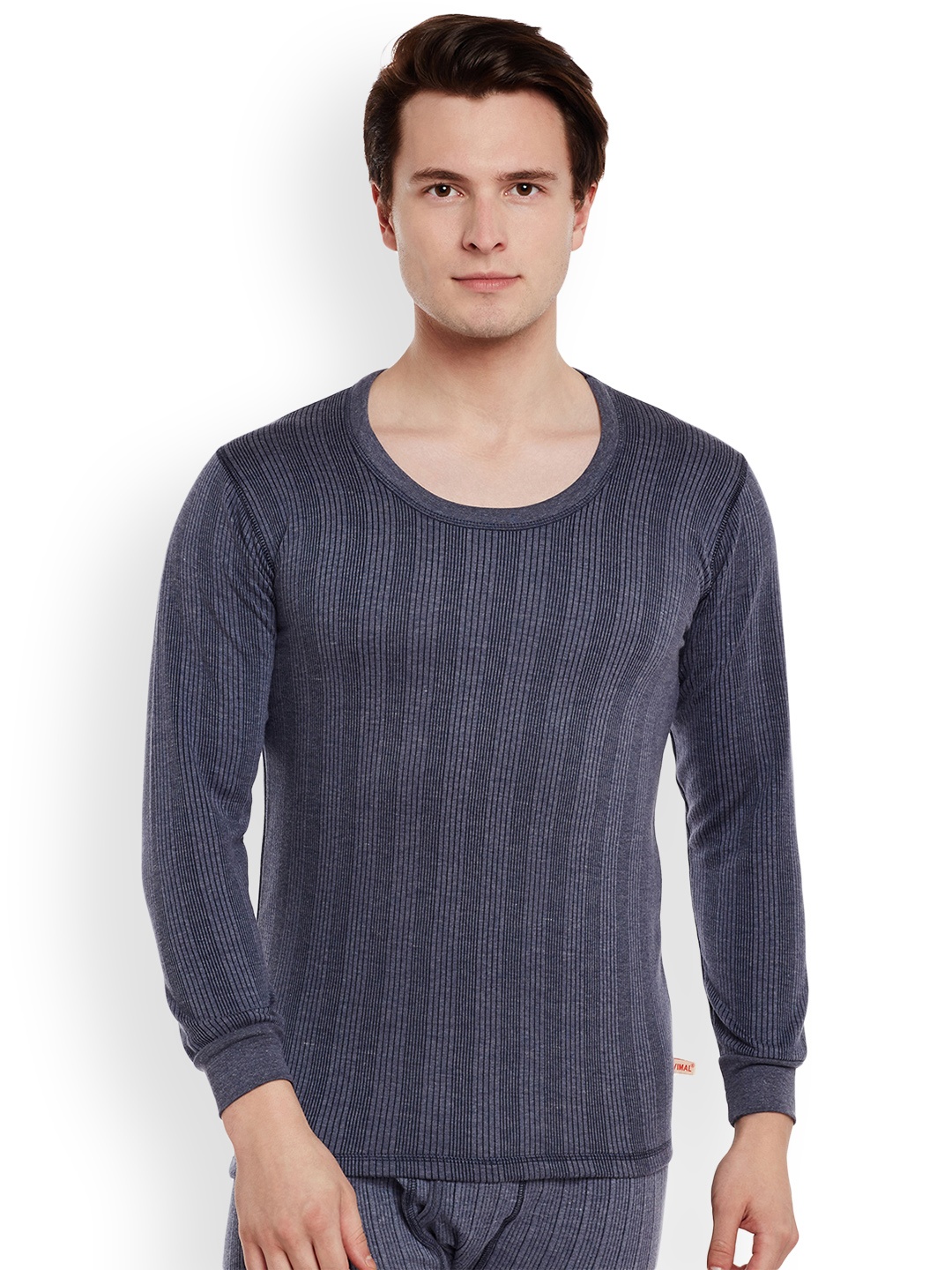 

VIMAL JONNEY Men Blue & Black Striped Thermal Top