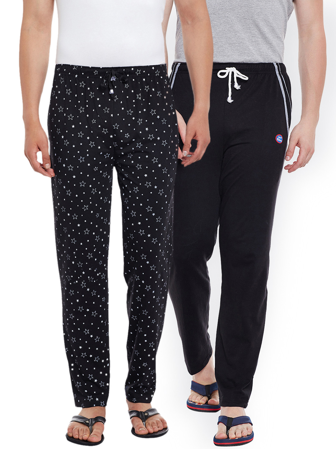 

VIMAL JONNEY Men Pack of 2 Lounge Pants DD1PR1B_DD5B_02, Black