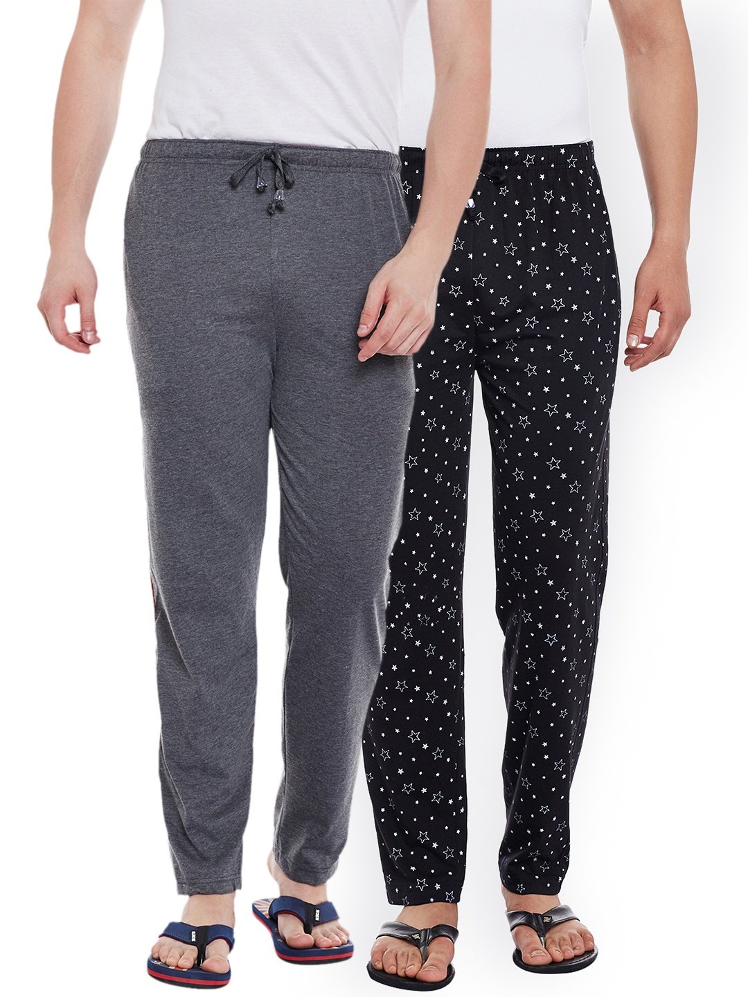 

VIMAL JONNEY Men Pack of 2 Lounge Pants DD1PR1B_DD1A_02, Black
