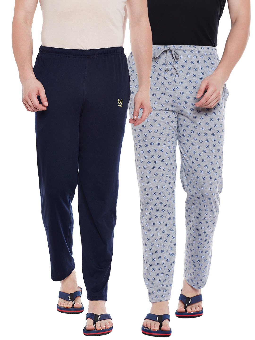 

VIMAL JONNEY Men Pack of 2 Lounge Pants DD1PR4M_DD10N_2, Grey melange