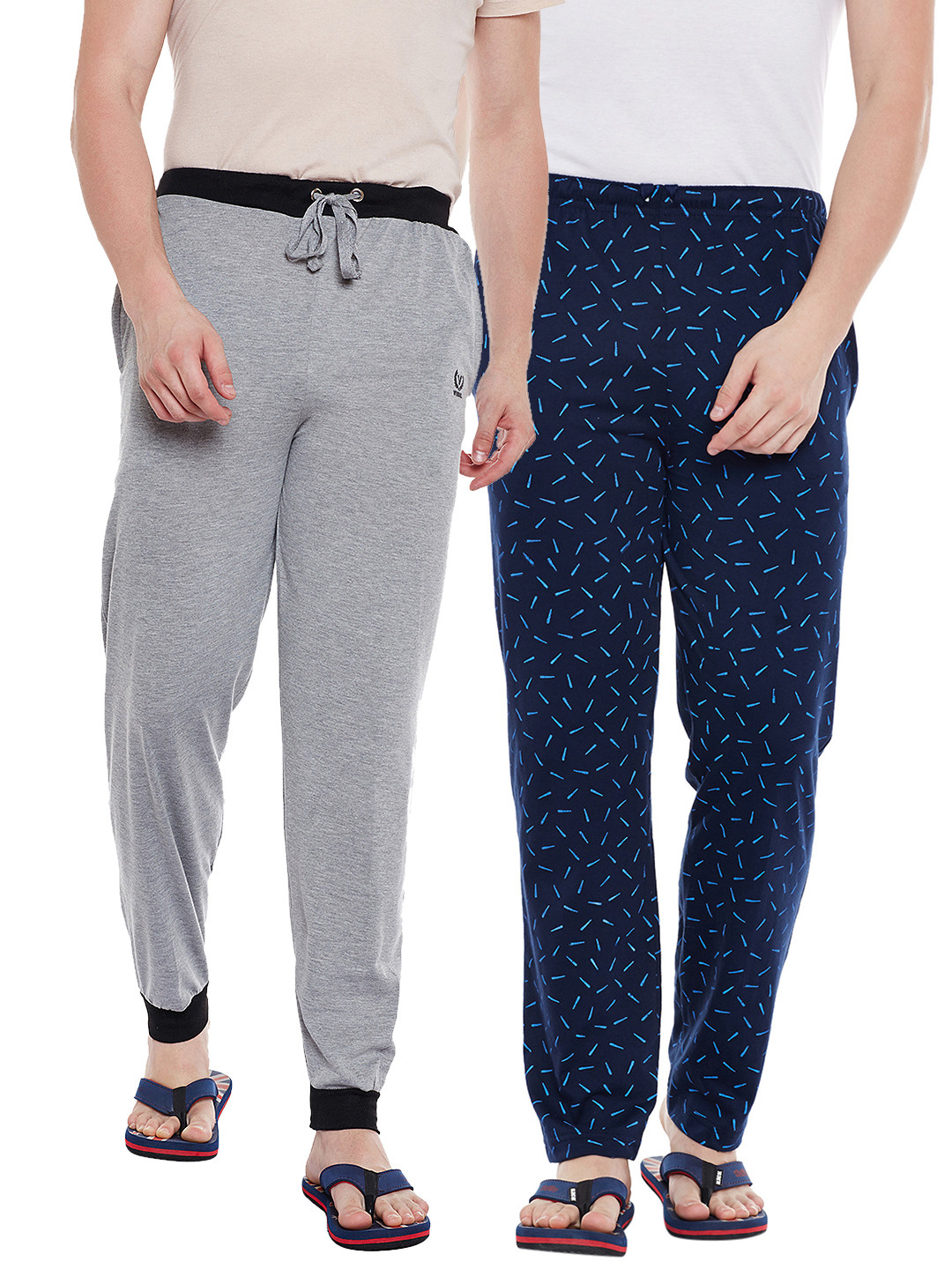 

VIMAL JONNEY Men Pack of 2 Lounge Pants DD1PR3N_DD9M_02, Navy blue
