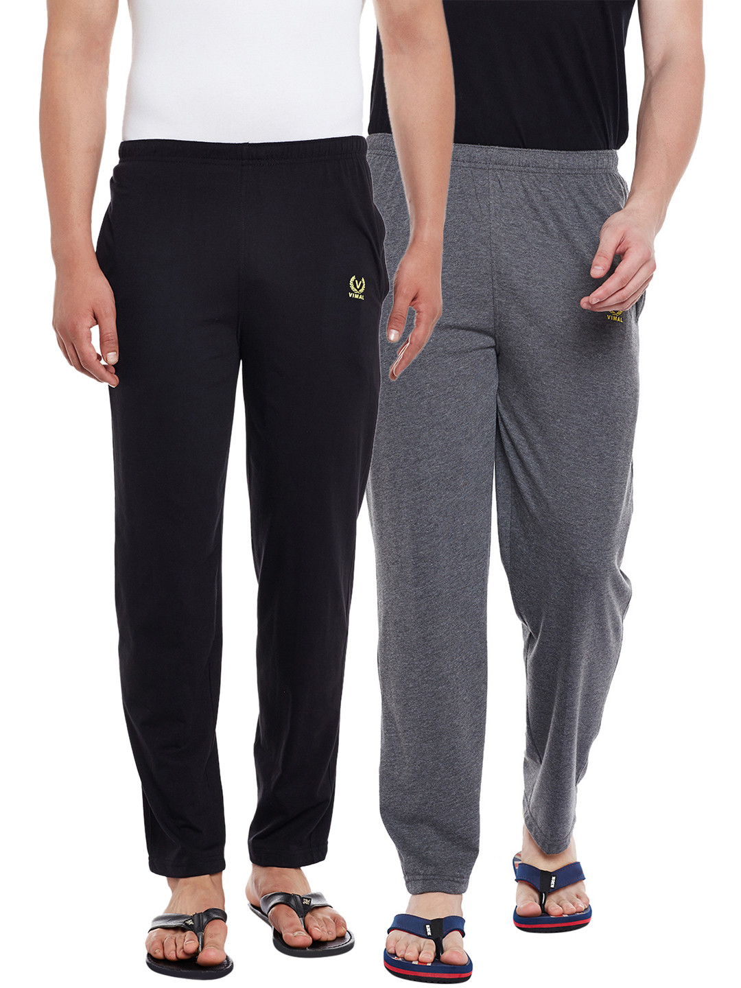 

VIMAL JONNEY Men Pack of 2 Lounge Pants DD1PR1B_DD5B_02, Black