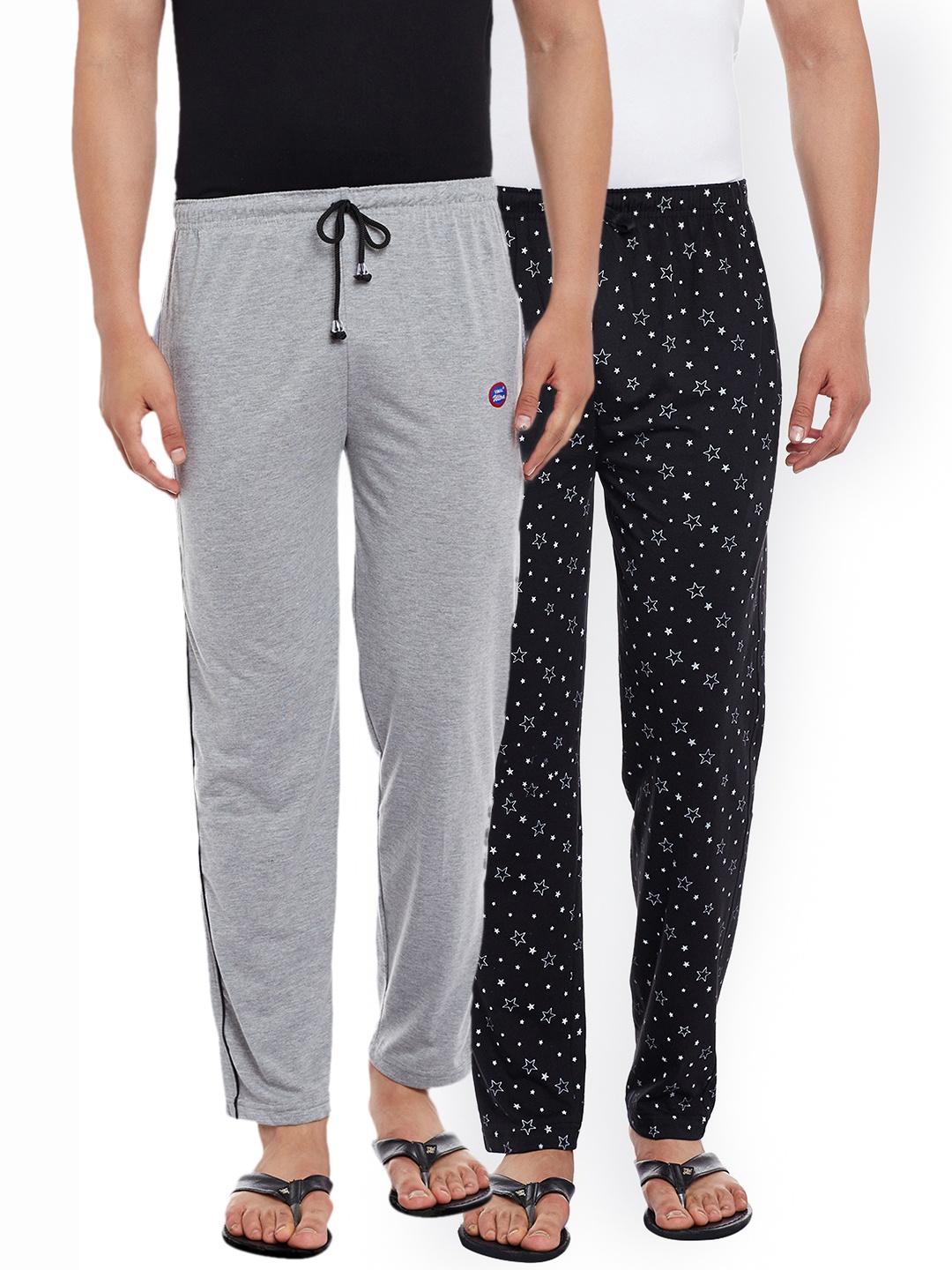 VIMAL JONNEY Men Pack of 2 Lounge Pants DD1PR1B_DD1M_02, Black